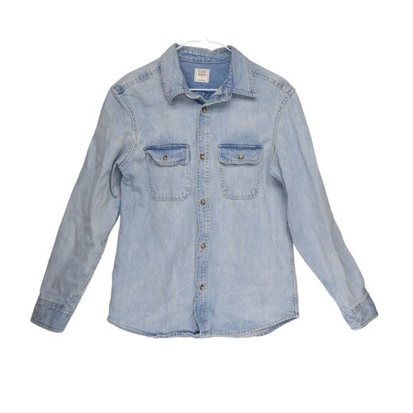 Old Navy Other - OLD NAVY Shirt Mens S‎ WORK WEAR Denim Heavy-Duty Long Sleeve Button Up Blue